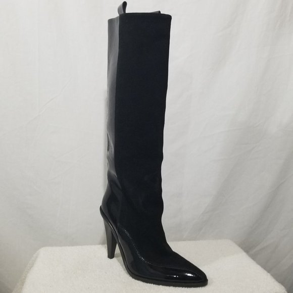 H&M Studio NWT black patent leather & suede boots - Picture 2 of 9